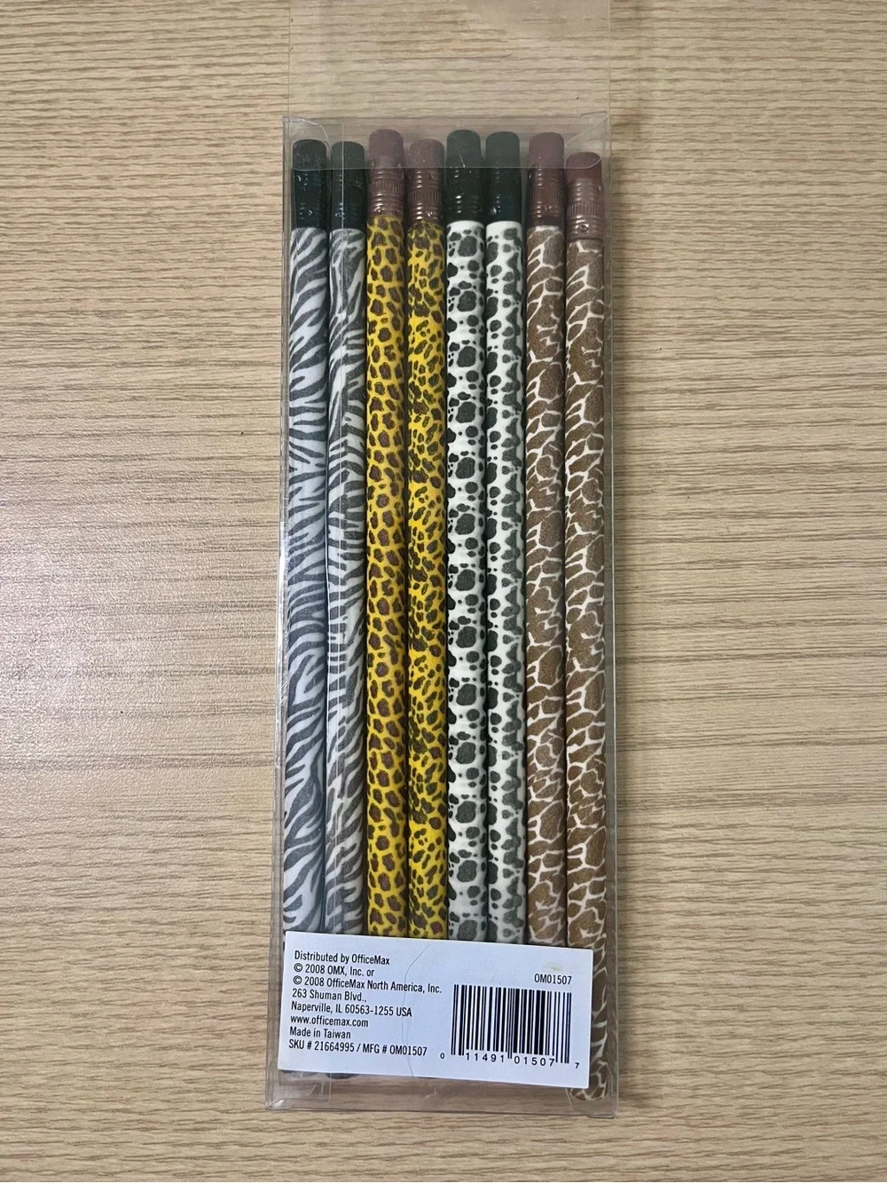 Vintage DiVOGA Animal Print Pencils 8 Pack Suede Velvet Texture #2 HB OfficeMax
